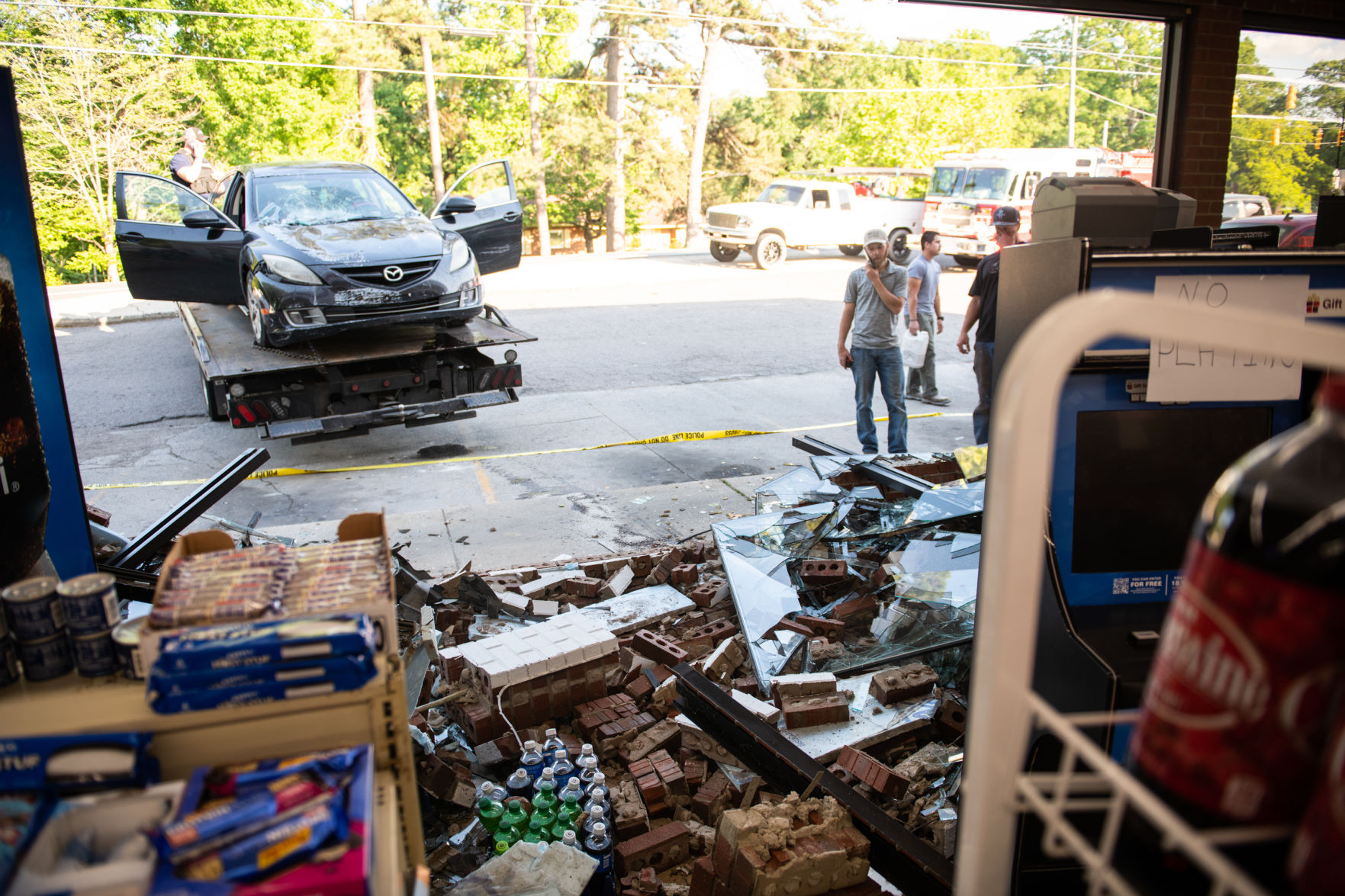 The inside of Quik Chek in Robbins after the store was struck by a Mazda sedan on May 14, 2020.